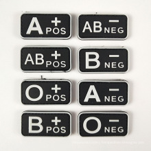 RUBBER PVC Tactical Blood Type Group Patch A+ B+ AB+ O+ Positive POS A O B AB - Negative Neg Military Badges Applique